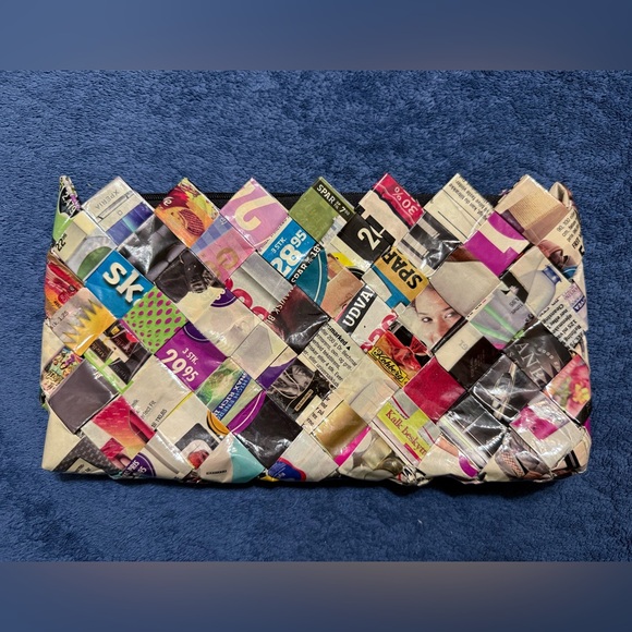 Handmade Handbags - Colorful Woven Magazine Clutch